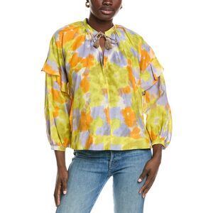 Marella Womens  Modane Silk-Blend Shirt, Lavender